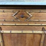 Bamboo-style pine sideboard and marble top early nineteenth century