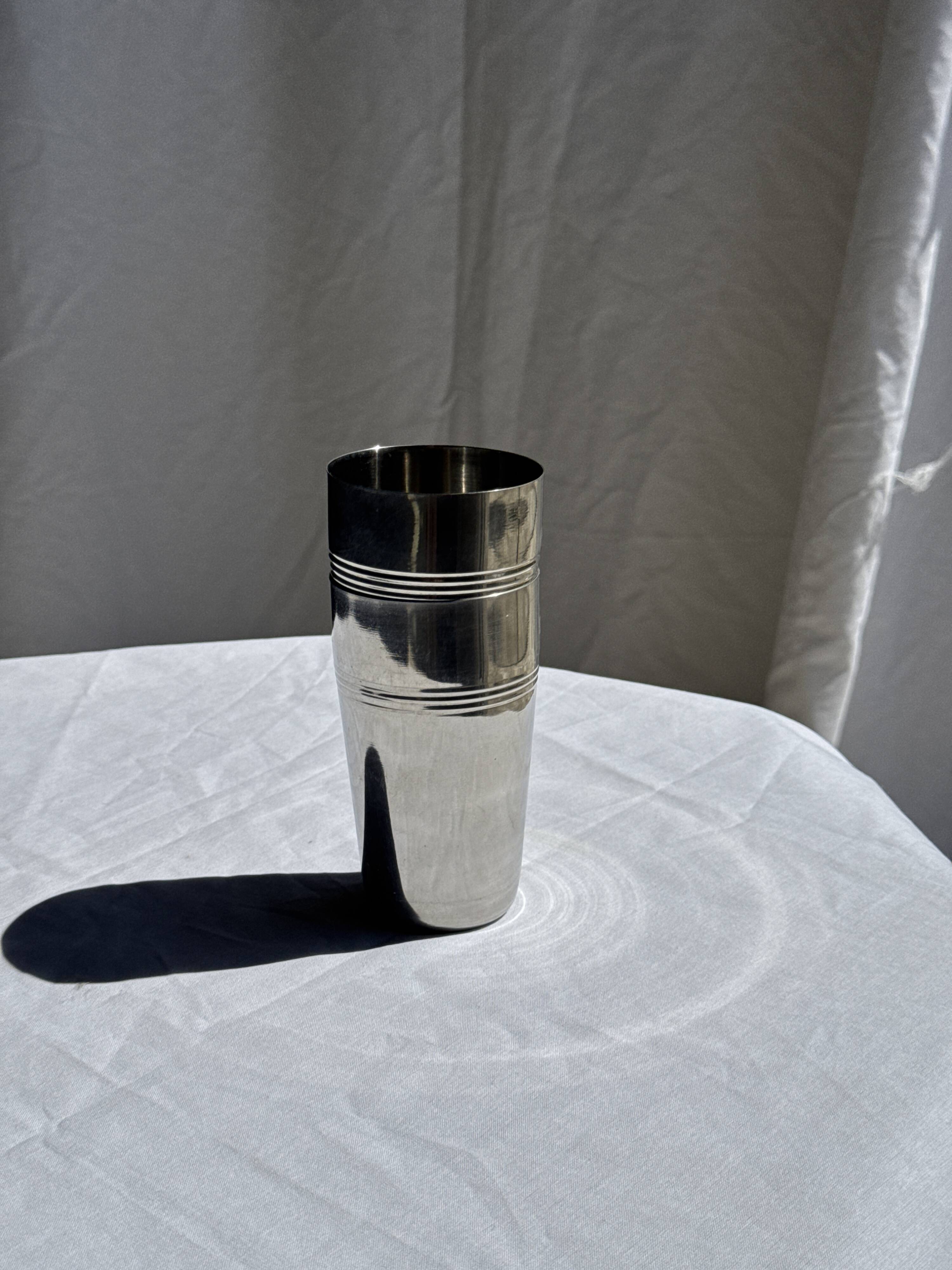 Set of 2 vintage stainless steel cups H12 D7