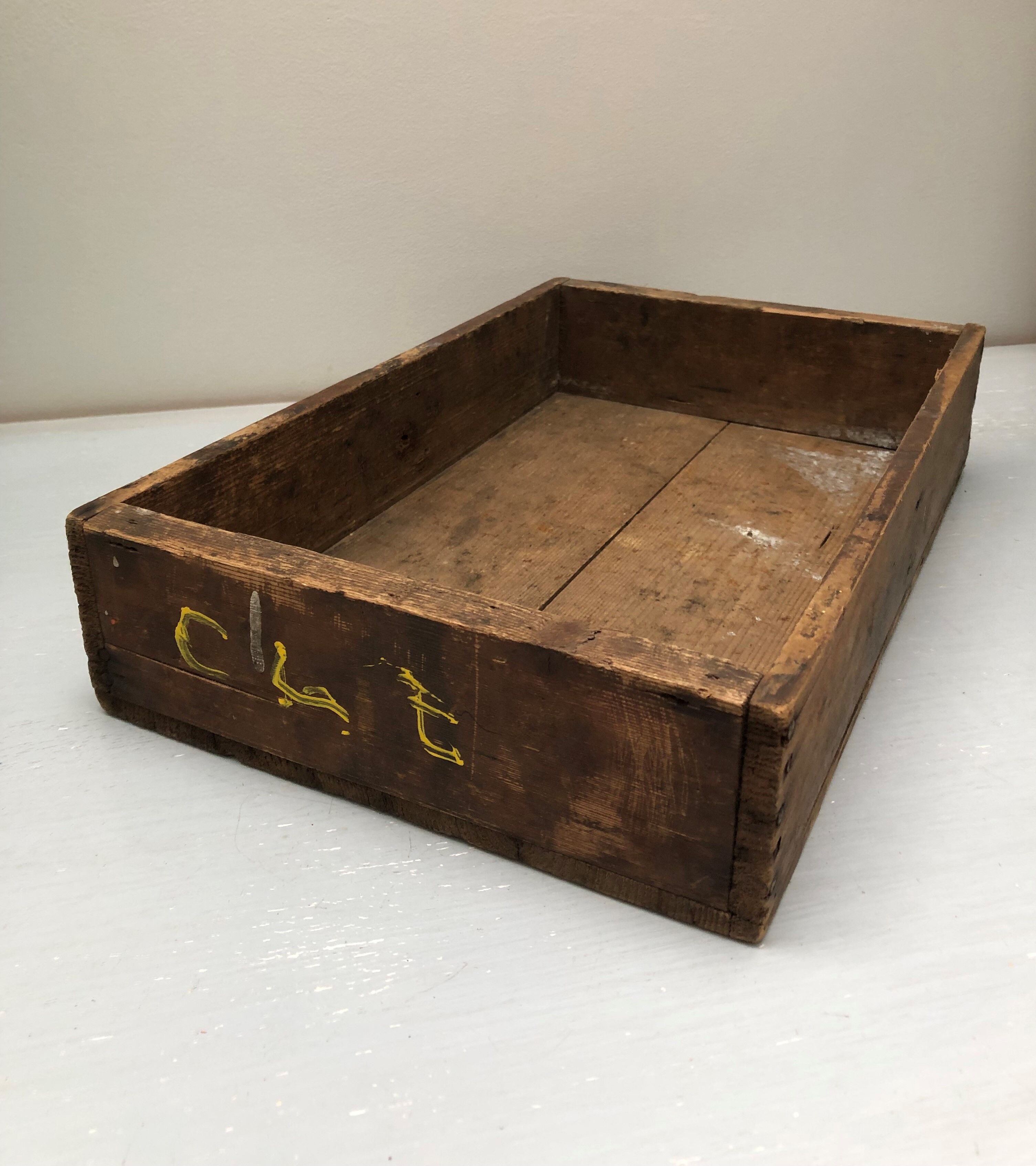 Old wooden box of industrial workshop