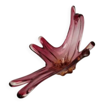 Large pink blown glass centrepiece – organic design –