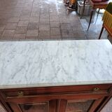 Bookcase forming showcase styleLouis XVI marble top