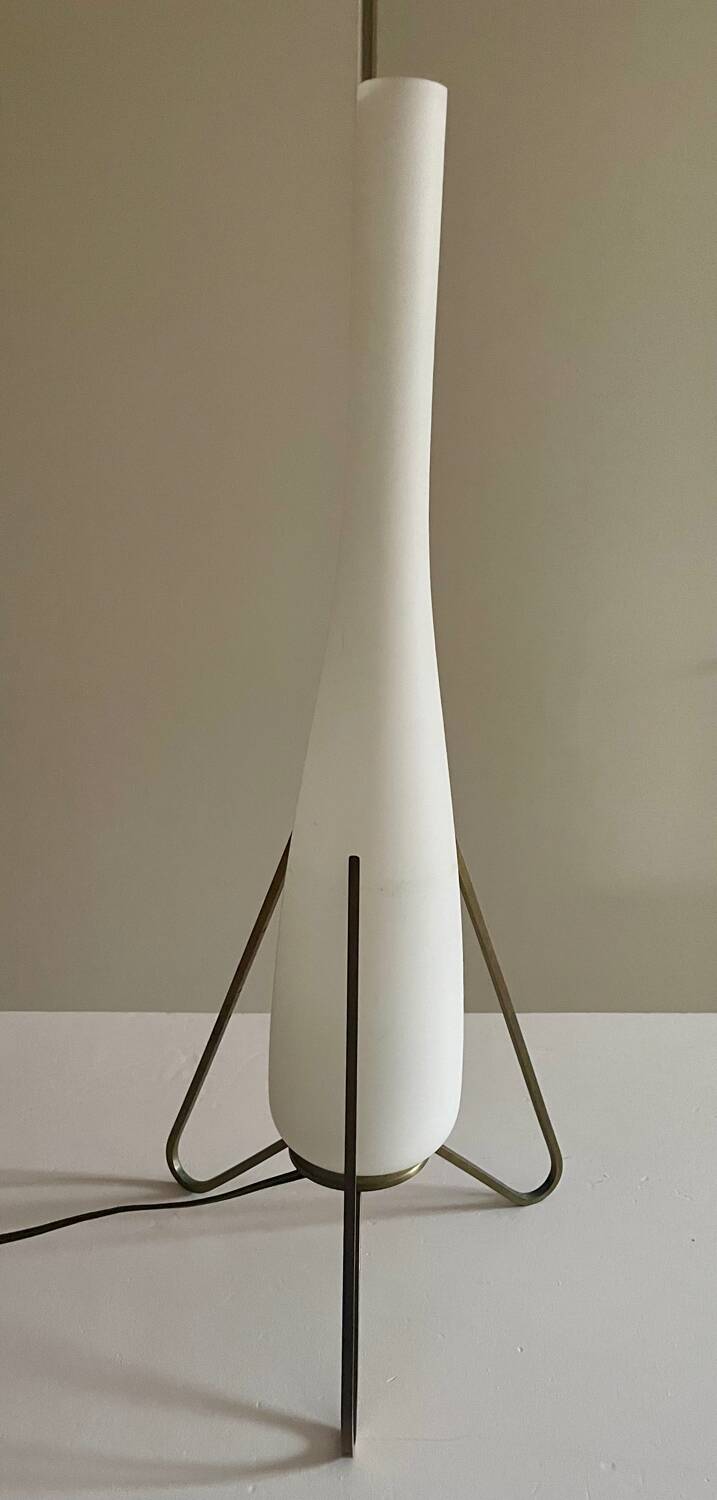 Space age opaline brass lamp from the 60s