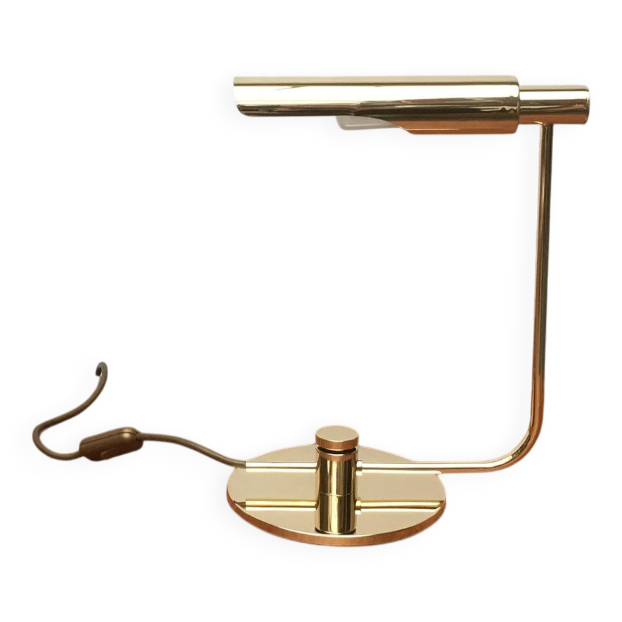 Mid-century minimalist brass table lamp by Rosemarie & Rico Baltensweiler for Baltensweiler.