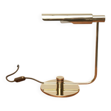 Mid-century minimalist brass table lamp by Rosemarie & Rico Baltensweiler for Baltensweiler.