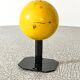 Vintage wall coat rack, metal and wood in yellow, 1 hook.