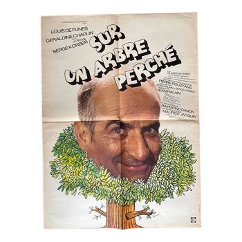 Affiche cinéma originale "Sur un arbre perché" Louis de Funes 60x80cm 1971