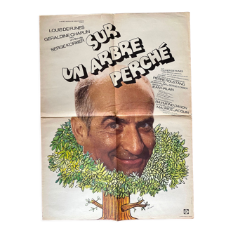 Original cinema poster "Sur un arbre perché" Louis de Funes 60x80cm 1971