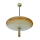 Vintage art deco pendant lamp, gradient glass, red beige, brass, 30 years