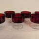 10 ruby glass cups, 1970s