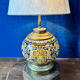 Gien lamp – blue earthenware and brass – early 20th century