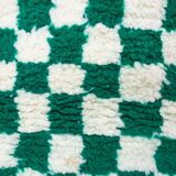 Green square Berber rug size 150 x 250 cm