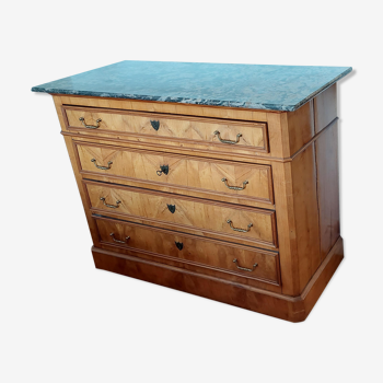 Louis Philippe chest of drawers / cherry and marble