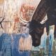 Printed wall tapestry, Bulls in Camargue, Robert Debiève, France