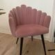 Fauteuil coquillage rose poudré