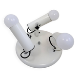White ceiling light with 3 spotlights made in Italy, space age design