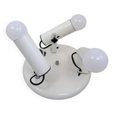 White ceiling light with 3 spotlights made in Italy, space age design
