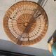 Low table in wicker and black metal, vintage