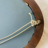 Large Art Deco oval mirror in carved wood - 87 x 53 cm