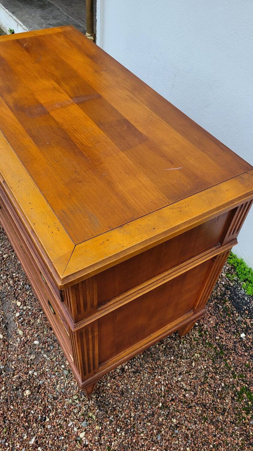 Louis xvi style chest of drawers in cherry wood 3 drawers
