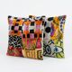 Set of 2 vintage ikat cushion covers 48x51 cm