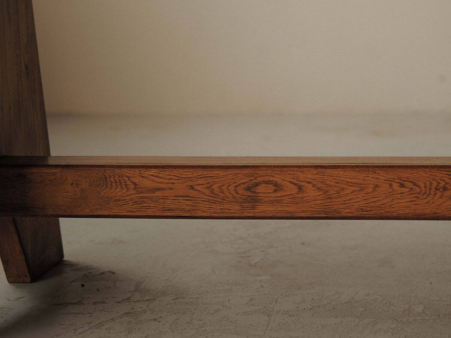 Brutalist dining table in solid oak, France, circa 1980.