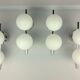 4 appliques doubles globe opalin métal chromé 1960