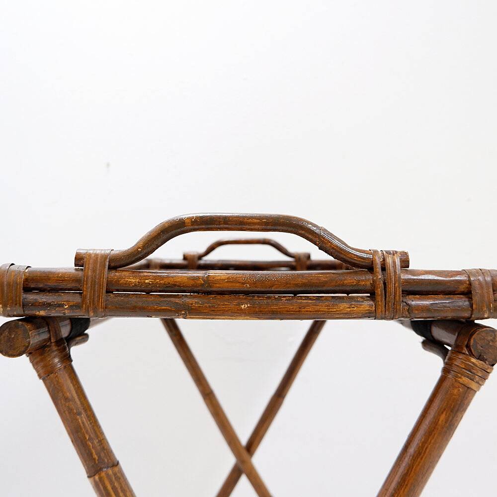 Mid-century colonial style bamboo folding table