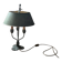 Lucien Gau tulip table lamp in patinated metal with green shade