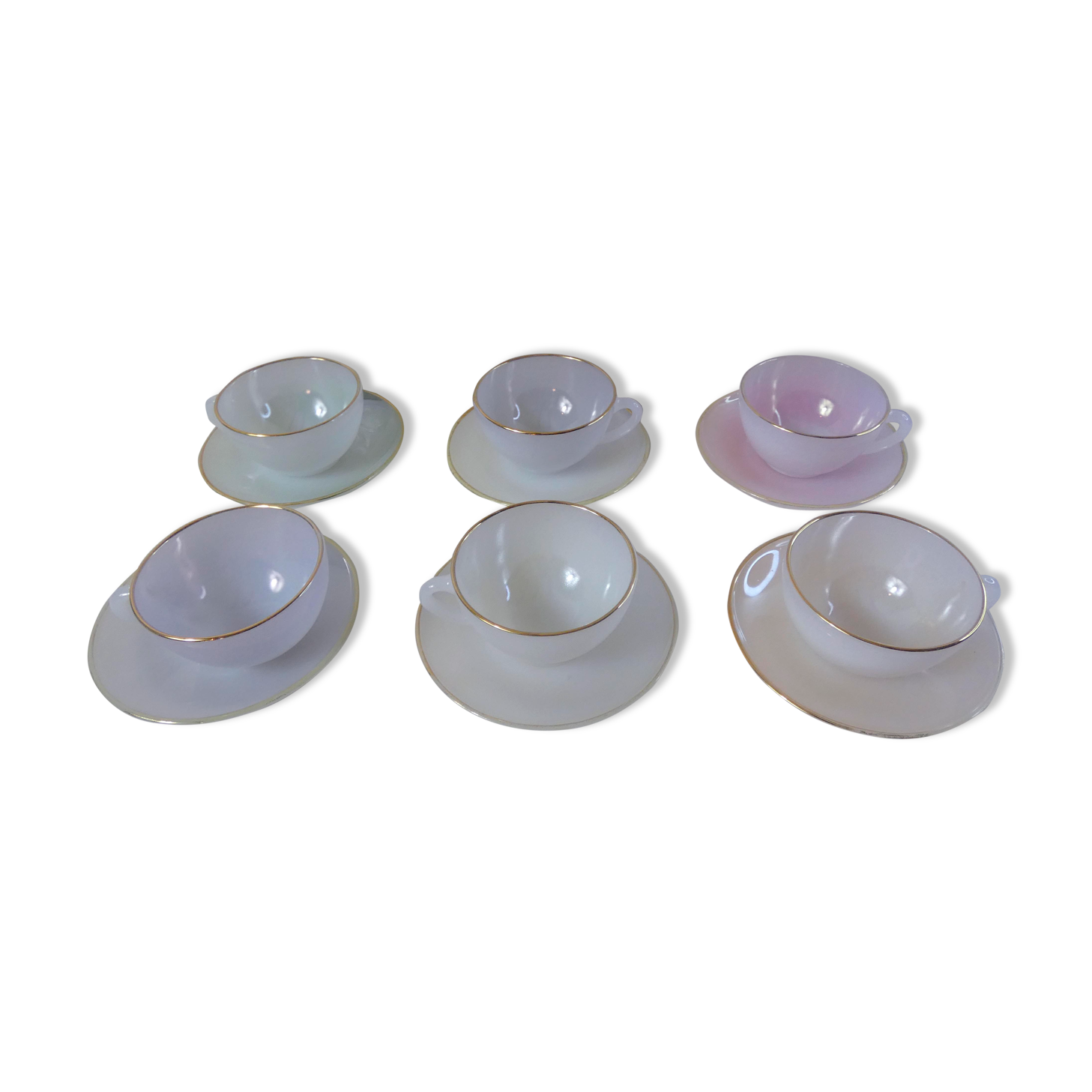 6 cups arcopal pastel iridescent harlequin