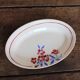 Ravier Badonviller Art Deco Small flat oval flowers red blue