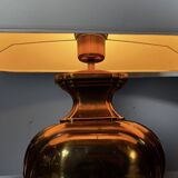 Large Deknudt lamp in varnished gold brass, 1970s.