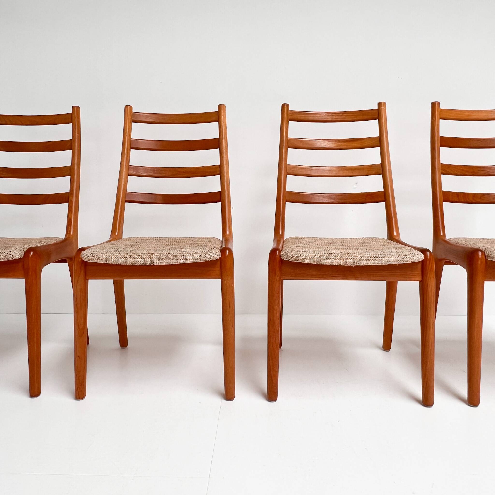 Set of Danish spindle chairs by JK Mobler, 1970s