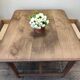 Square farmhouse table in solid oak.