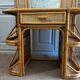 Bamboo and rattan vanity / dressing table with drawer and mirror, 1970s mid-century modern