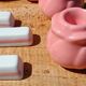 Ceramic candle holders with pink flowers