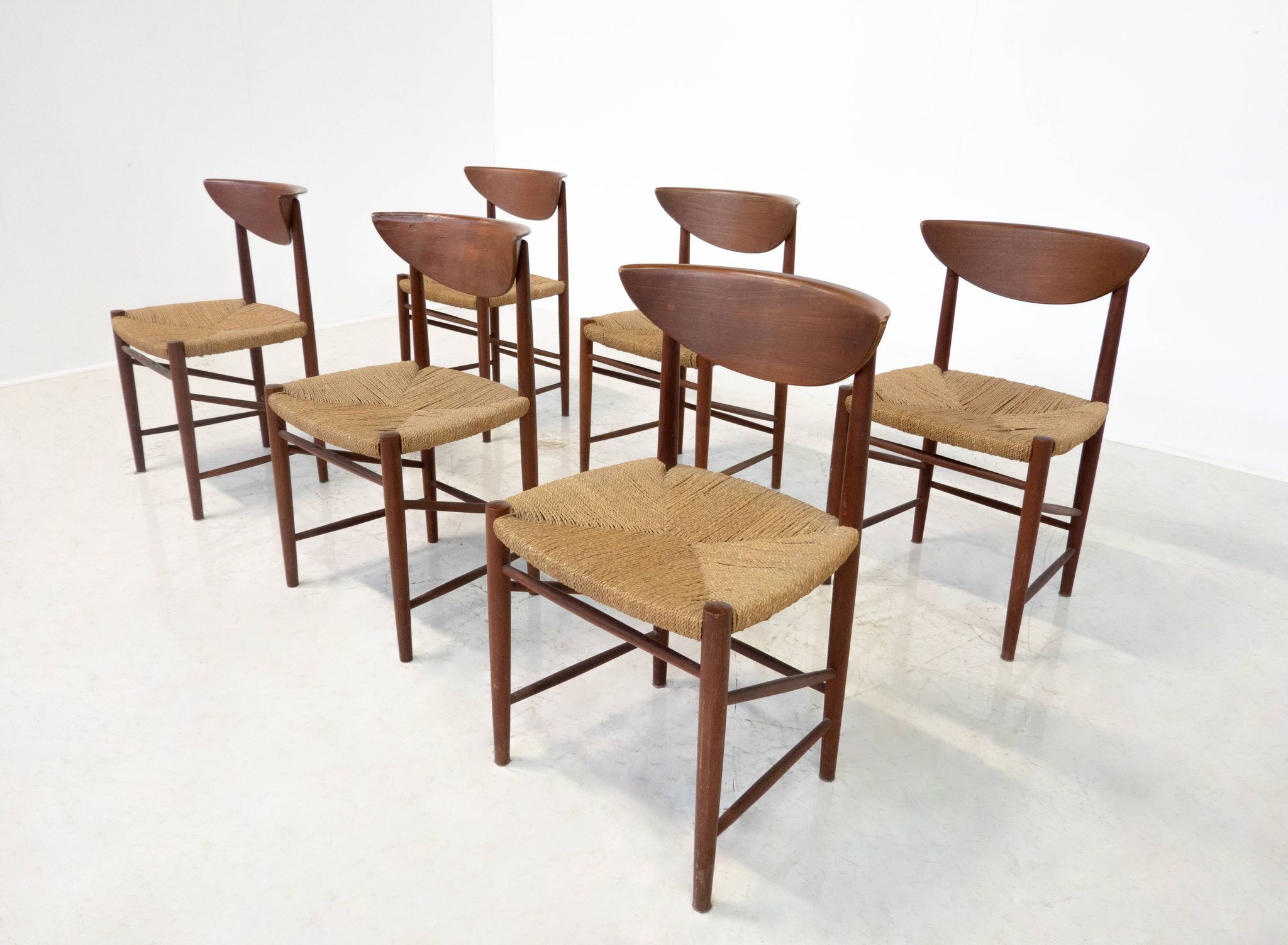 Mid-Century Set of 6 Chairs Model 316 by Peter Hvidt & Orla Mølgaard Nielsen for Søborg Møbelfabrik