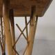 Vintage bamboo dining table with red, white and blue checks, 1950s