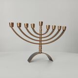 Art Deco Hebrew Candlestick Menorah with 9 Branches