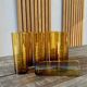 6 amber glasses