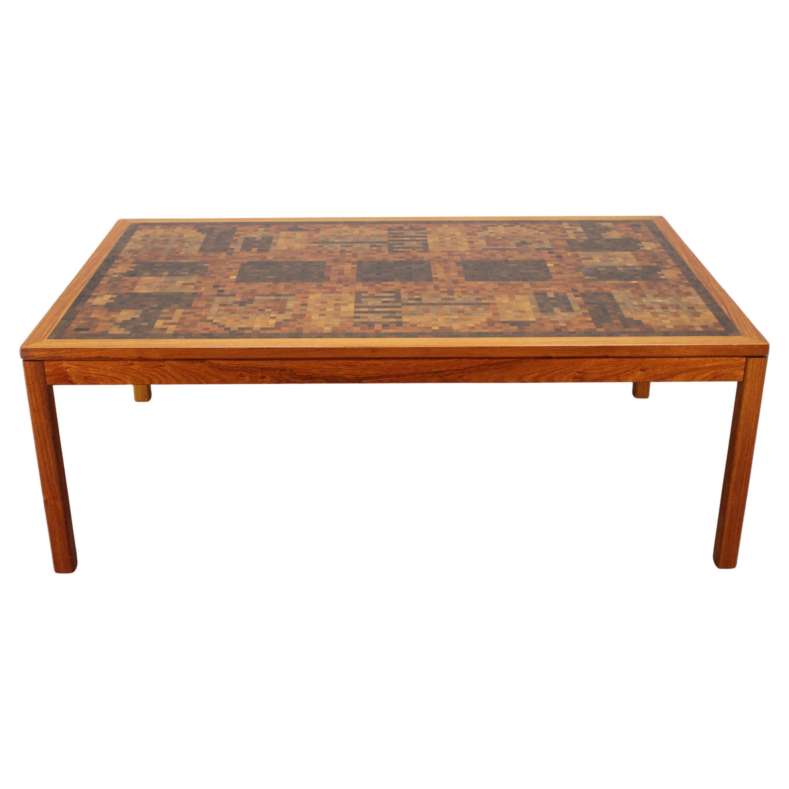 1980s Danish end-grain mosaic coffee table by Middelboe & Linduma for Tranekaer