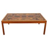1980s Danish end-grain mosaic coffee table by Middelboe & Linduma for Tranekaer