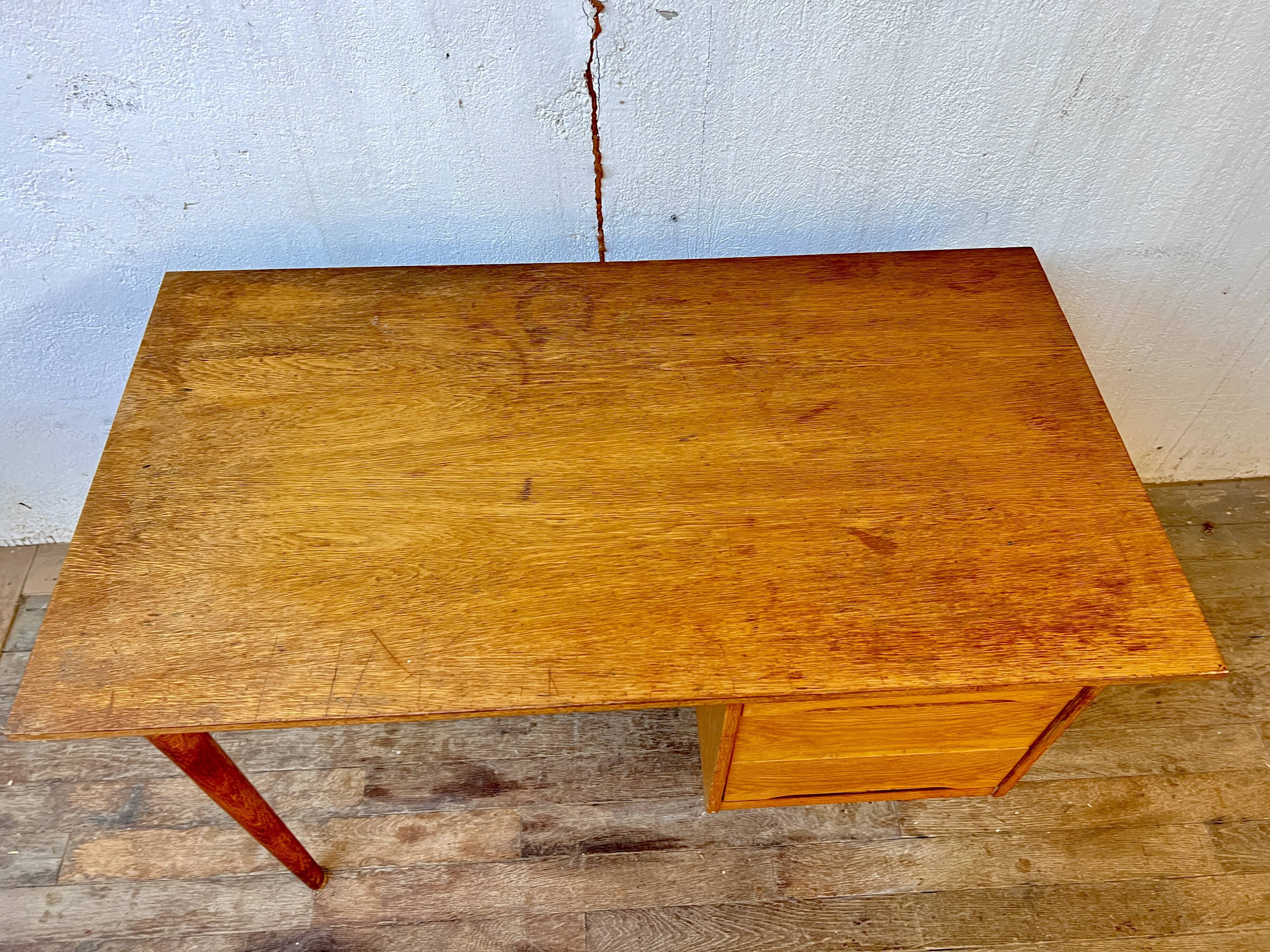 Scandinavian oak desk 1950 1960