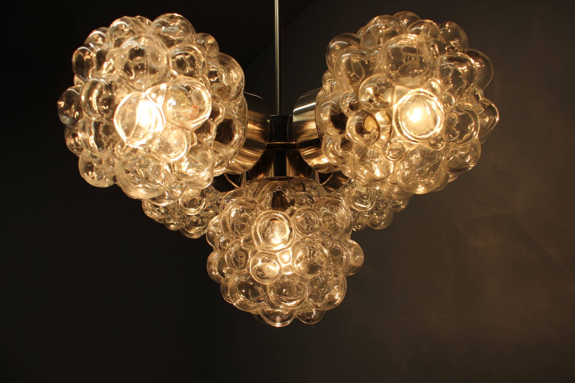 Bubble glass chandelier by Kamenický Šenov, Czechoslovakia, 1970s
