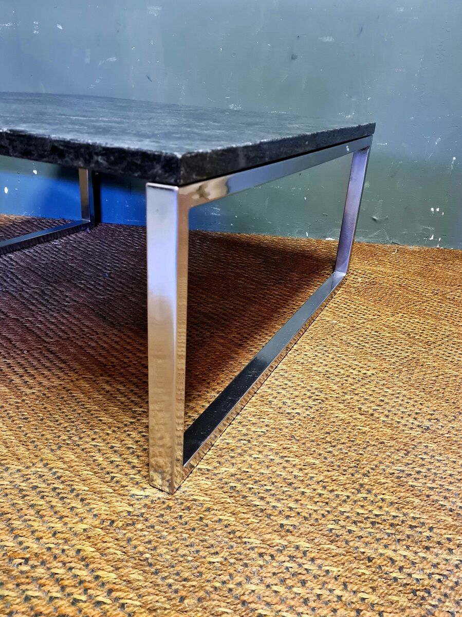 Vintage Square Design Coffee Table with Marble Top.