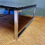 Vintage Square Design Coffee Table with Marble Top.