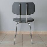 Vintage chair in faux leather and chrome