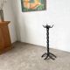 Large wrought iron floor candlestick, folk art, around 1900