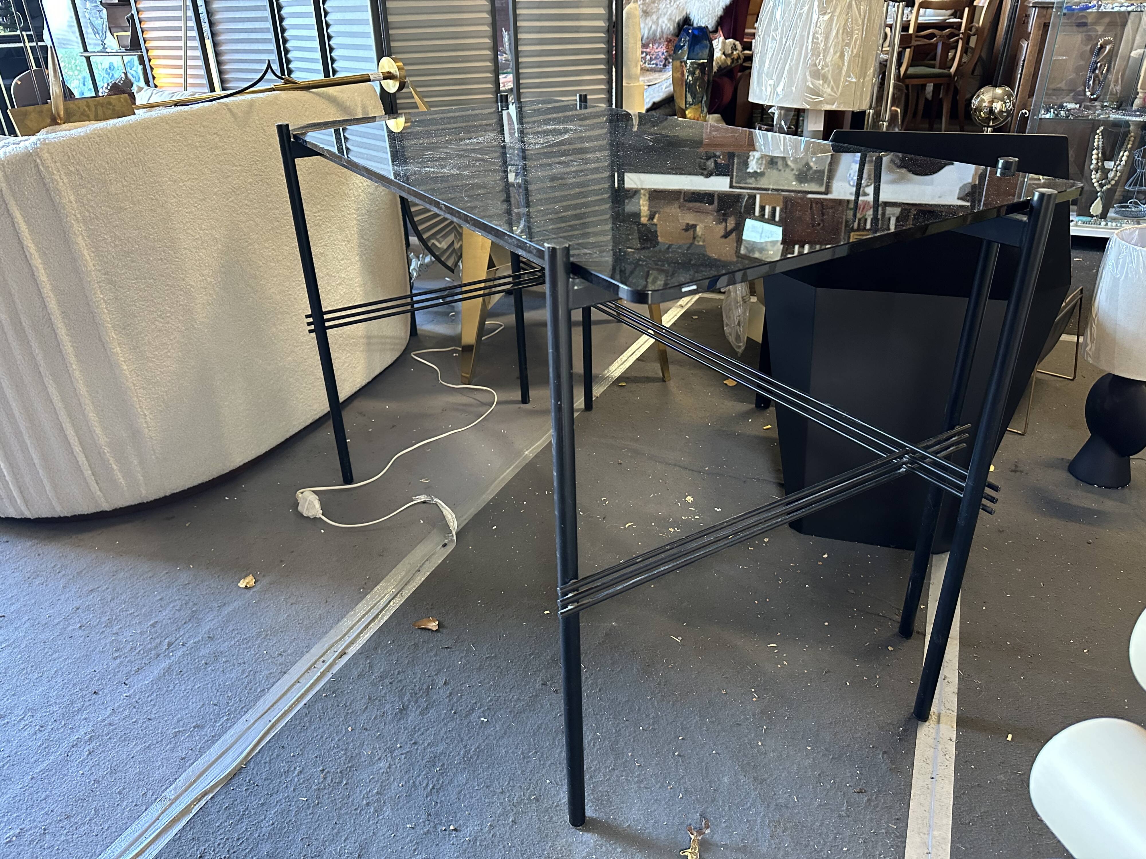 Metal and tinted glass desk