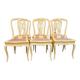 Set of 6 Cane Chairs in Provençal Louis XV Style Pale Yellow Wood