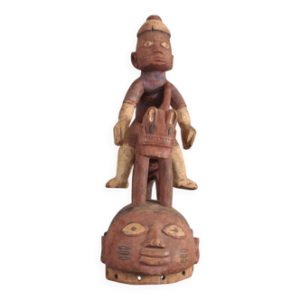 Masque Gelede Yoruba à cimier cavalier (N° 29641)